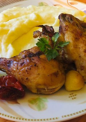 Sütőzacskóban sült csirkecomb és -szárny recept fotója