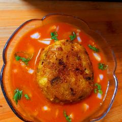 A picture of Arbi tikki chaat.
