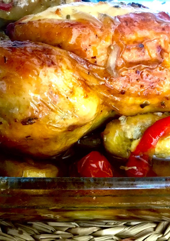 Una foto de Pollo asado a la cerveza negra