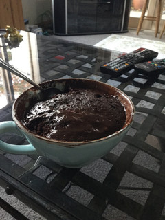A picture of Nutella Microwave Mud Cake.