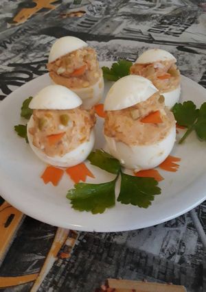 Una foto de Huevos rellenos 🎄🎅🎄🎅