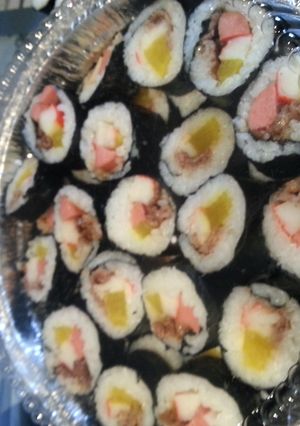A picture of Korean sushi.