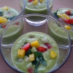 A picture of Vickys Green Gazpacho, GF DF EF SF NF.