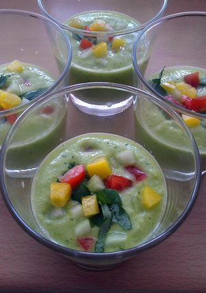 A picture of Vickys Green Gazpacho, GF DF EF SF NF.