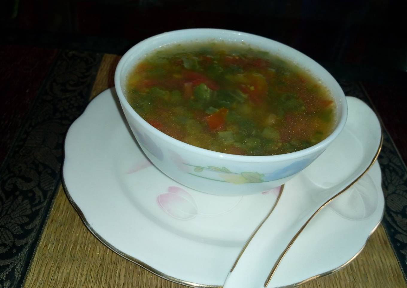 Beans Tomato Egg drop soup