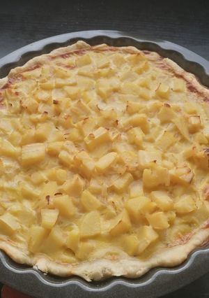 Une photo de Tarte aux panais et oignons caramélisés