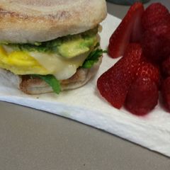 A picture of Green Goddess breakfast sandwich.