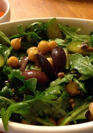 A picture of Arugula, Anchovies and Chickpea Salad.