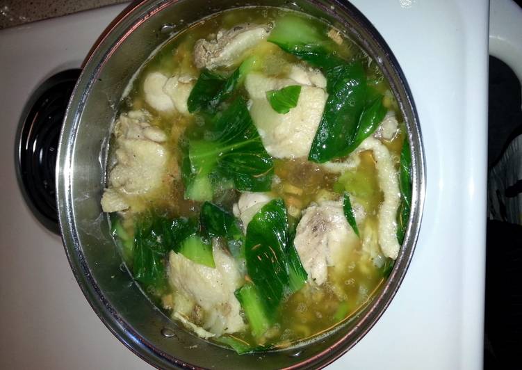 How to Prepare Homemade chicken bok choy courtesy of my aunt.