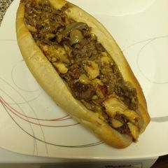 Super Cheesie Steak Chicken Cheesesteak With Mushrooms A picture of Super Cheesie Steak Chicken Cheesesteak With Mushrooms.