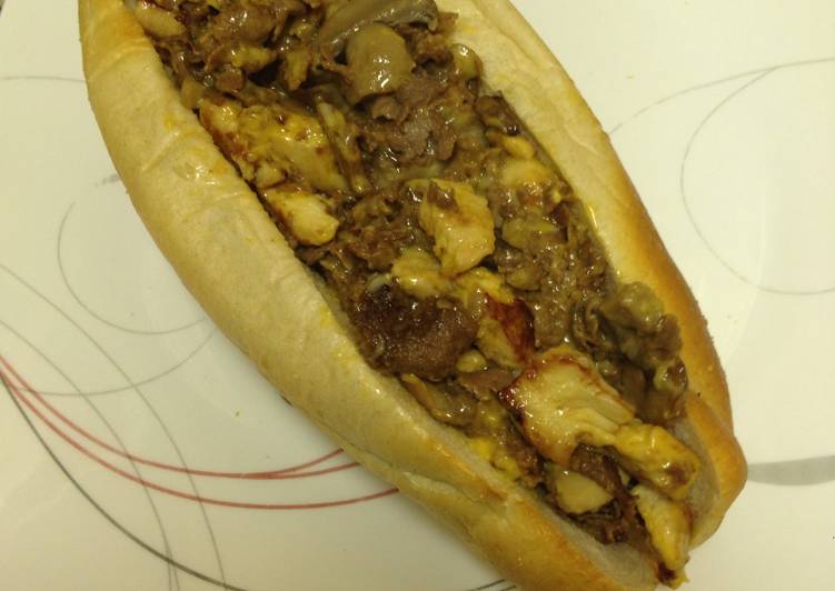 Easiest Way to Make Perfect Super Cheesie Steak Chicken Cheesesteak With Mushrooms