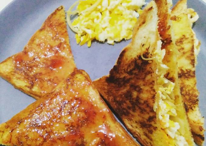 Resep Roti Toast Isi Telur Keju Bombay Dn Selai Stroberi Oleh Kiki ...