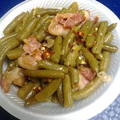 A picture of Kickin Green beans.