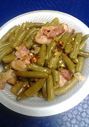 A picture of Kickin Green beans.