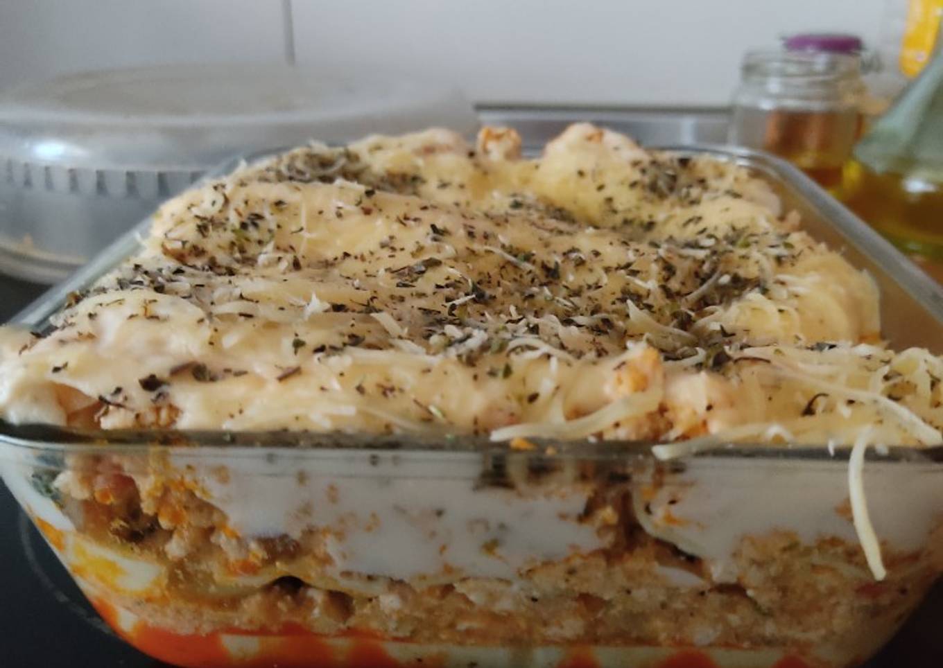 Lasaña de pollo y verduras