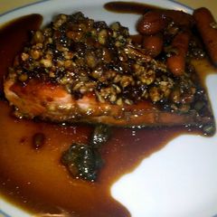 A picture of sesame pecan salmon.