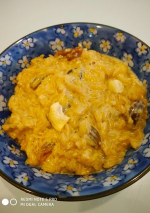 A picture of Nolen Gurer Payesh(Rice pudding with palm jaggery).