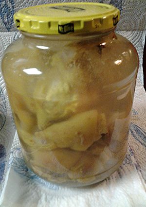 A picture of Pickled pigs feet.