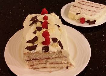 Update, Making Recipe White Chocolate Layered Torte with Rasberry and White Chocolate Cream Savory Delicious