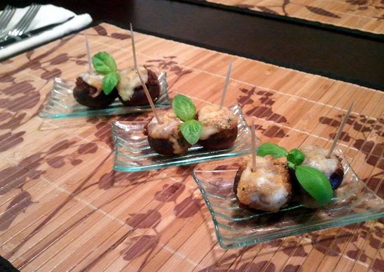 Recipe of Speedy Mushrooms stuffed with a Sun-dried Tomato &amp; Olive Tapenade