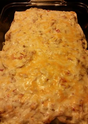 A picture of Chicken Enchiladas.