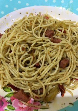 Foto resep Spaghetti bumbu pesto