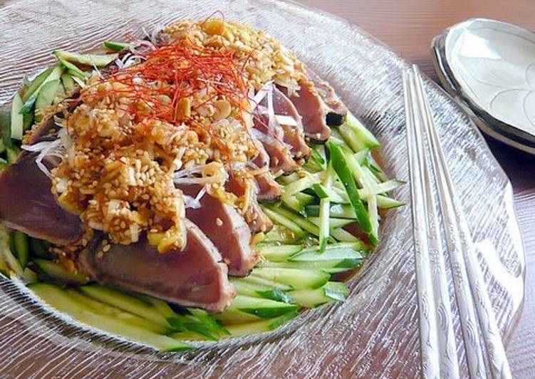 Easiest Way to Prepare Super Quick Homemade Korean-style Seared Skipjack Tuna