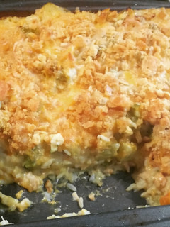 A picture of Cheesy Chicken Broccoli Rice Casserole.