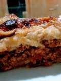 Lasaña de plátano maduro y carne