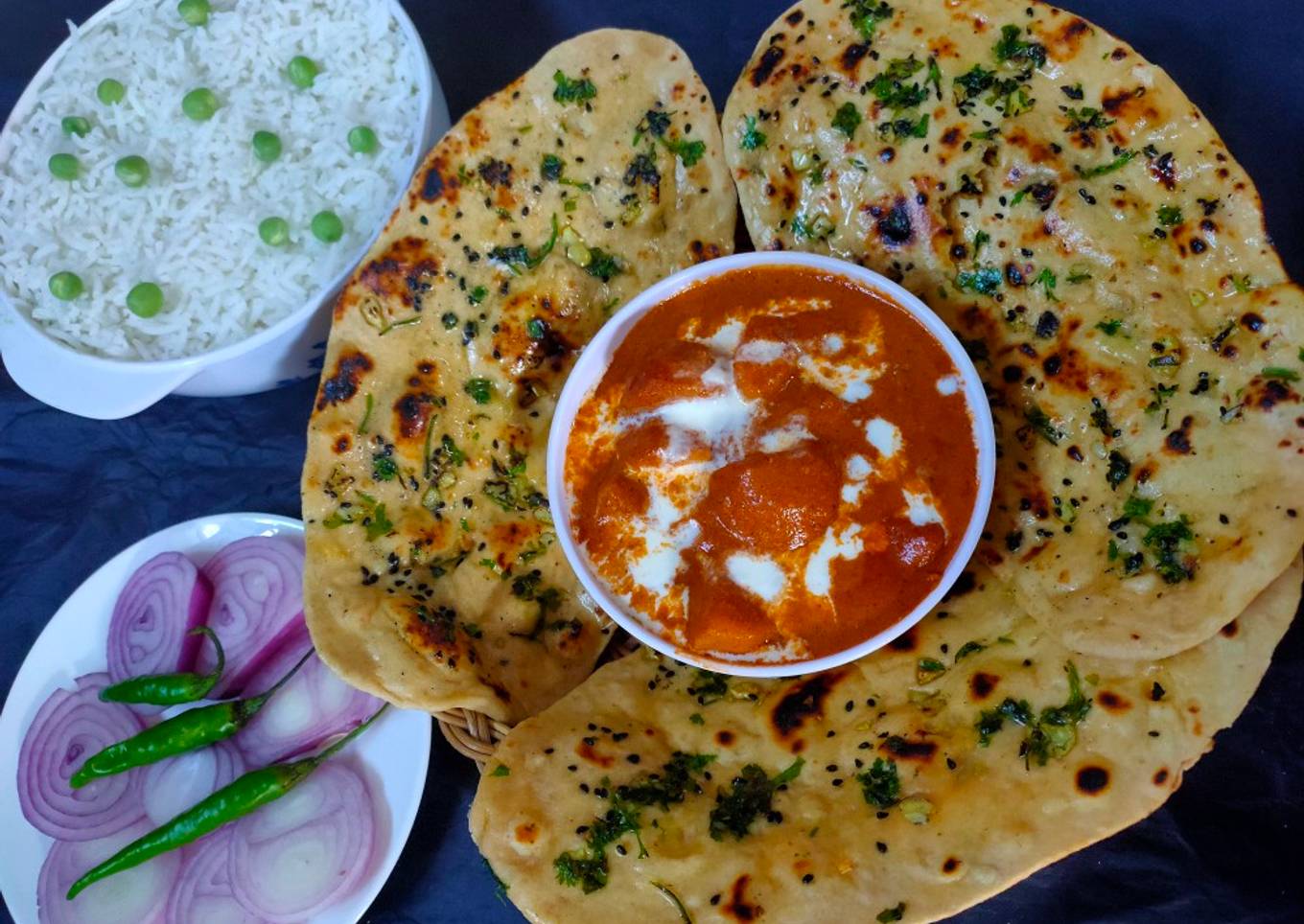 Restaurant style Punjabi meal