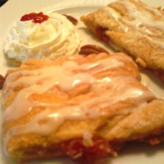 A picture of sunshines's cream cheese cherry braid danish.