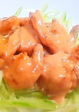 A picture of Real Chinese-style Shrimp with Mayo (Aurora Sauce).