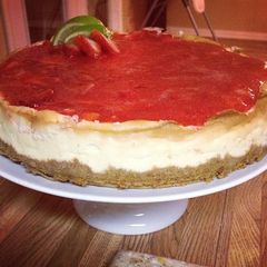A picture of Strawberry Lime Cheesecake.