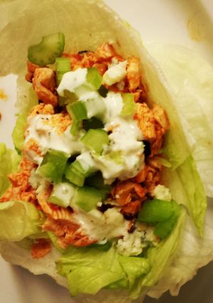 A picture of Buffalo Chicken Lettuce Wraps.