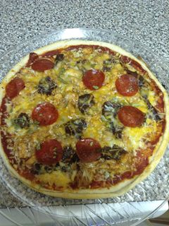 A picture of Bbq Chicken Four Cheese Cheesesteak Pepperoni Pizza.