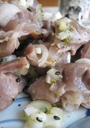 A picture of Done in Less Than 5 Minutes - Gizzards with Scallion Oil.