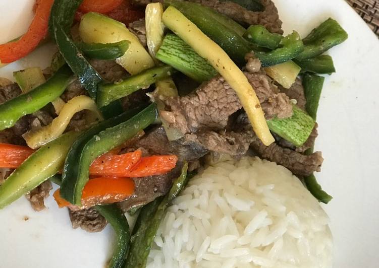 Fajitas de res con verduras🥘