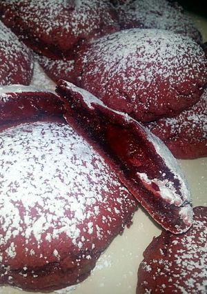 A picture of Red Velvet Cherry Bombs`.