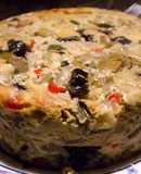 Budín de acelga y hongos secos