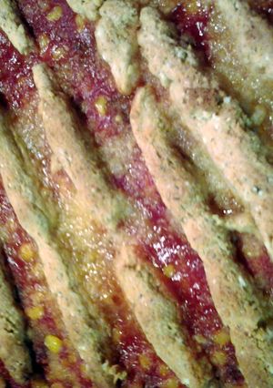 A picture of sausage add corn casserole.