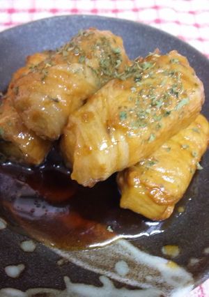 A picture of Easy Daikon Radish Meat Wraps.