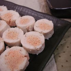 A picture of Microwaved Really Easy Chicken Tenders Stuffed With Mentaiko.