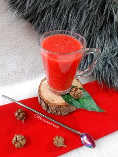 عکسی از دستور اسموتی توت فرنگی🍓و هندوانه 🍉