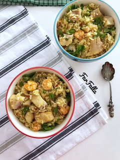 صورة لوصفة أرز بالسمك 🍲
