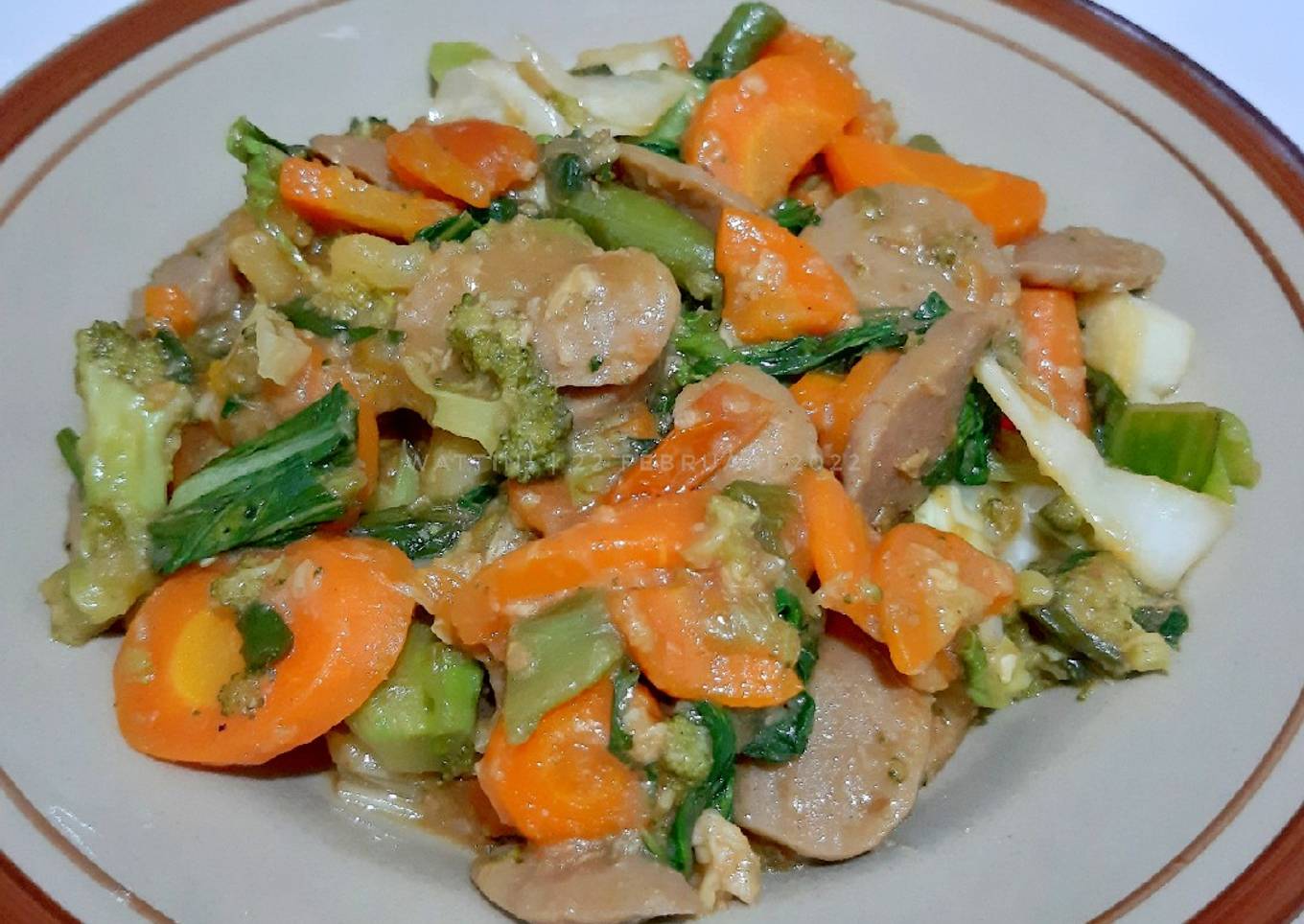 Capcay goreng nyemek seperti di Warung Bakmi Jawa