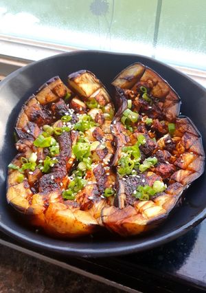 A picture of Sweet and Sour Grilled Eggplant (Vegan).
