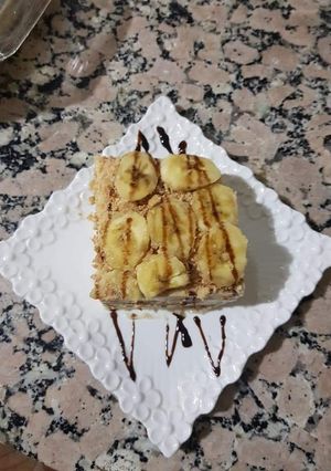 صورة لوصفة حلى الموز بالبسكويت والكريمة 😋❤