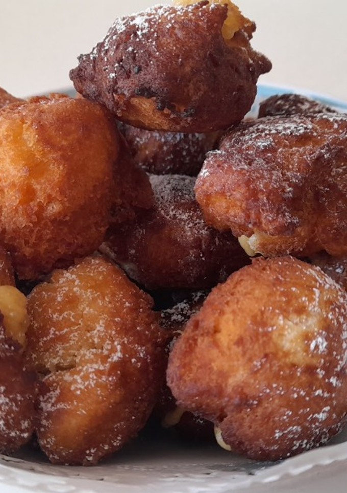 Una foto de Buñuelos italianos -castagnole-