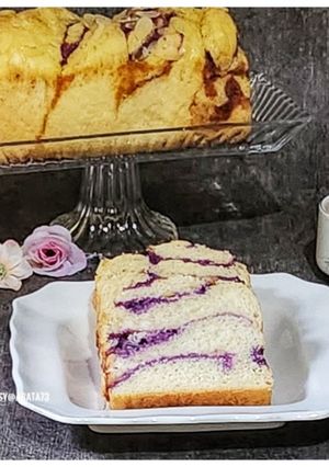 Foto resep Almond Purple Sweet Potato Brioche