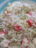Arroz especiado con bróccoli y surimi